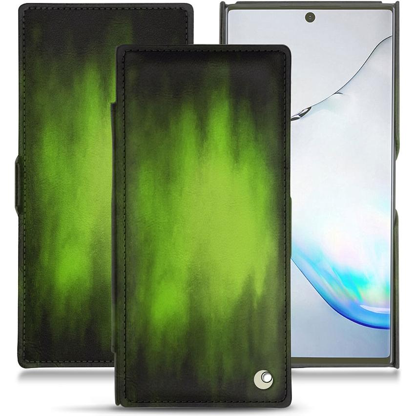 Thumbnail - Noreve Lederschutzhülle horizontal (Samsung Galaxy Note 10+), Smartphone Hülle, Grün