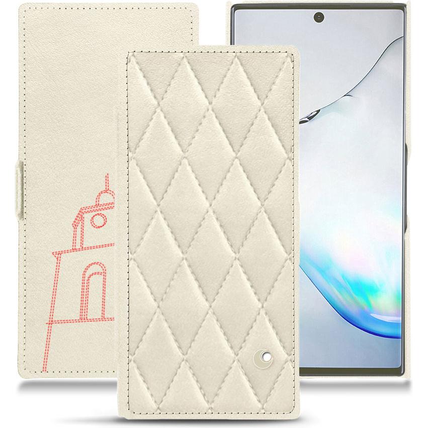 Noreve Lederschutzhülle horizontal (Samsung Galaxy Note 10+), Smartphone Hülle, Weiss
