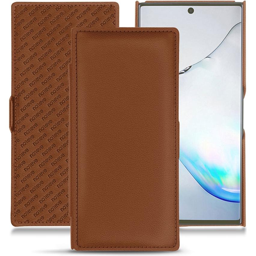 Noreve Lederschutzhülle horizontal (Samsung Galaxy Note 10+), Smartphone Hülle, Braun