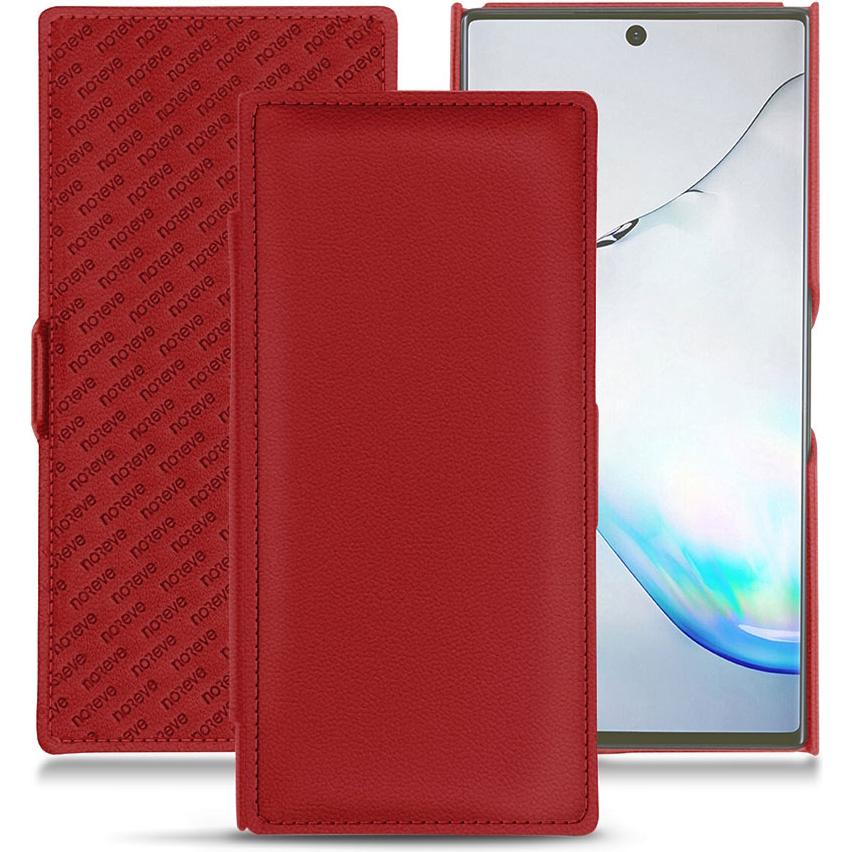 Noreve Lederschutzhülle horizontal (Samsung Galaxy Note 10+), Smartphone Hülle, Rot