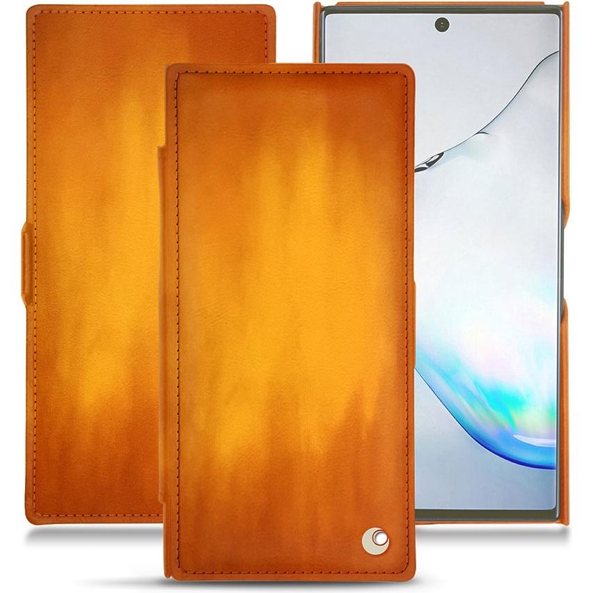 Noreve Lederschutzhülle horizontal (Samsung Galaxy Note 10+), Smartphone Hülle, Orange