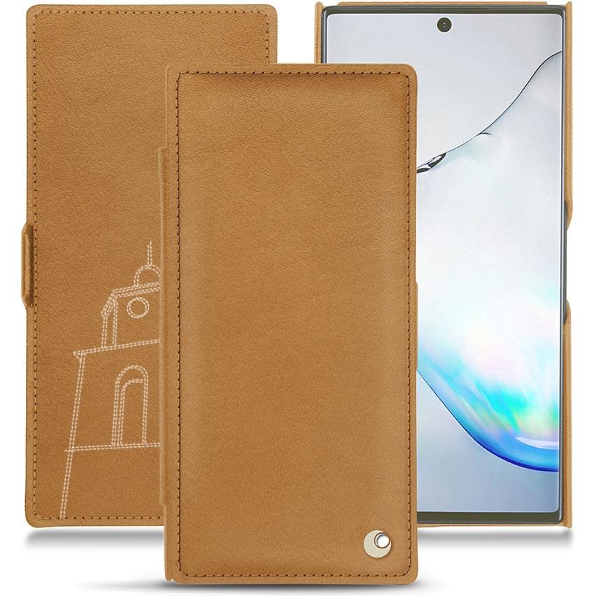 Noreve Lederschutzhülle horizontal (Samsung Galaxy Note 10+), Smartphone Hülle, Braun