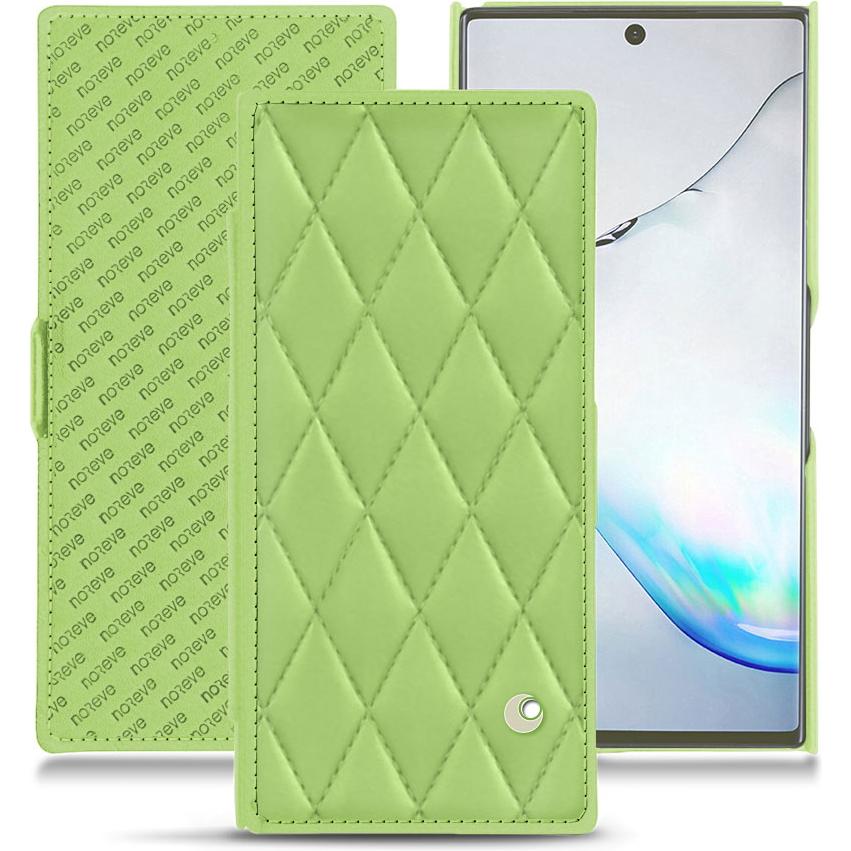 Noreve Lederschutzhülle horizontal (Samsung Galaxy Note 10), Smartphone Hülle, Grün