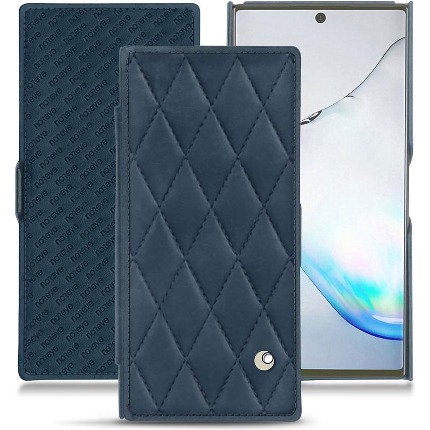 Noreve Lederschutzhülle horizontal (Samsung Galaxy Note 10), Smartphone Hülle, Blau