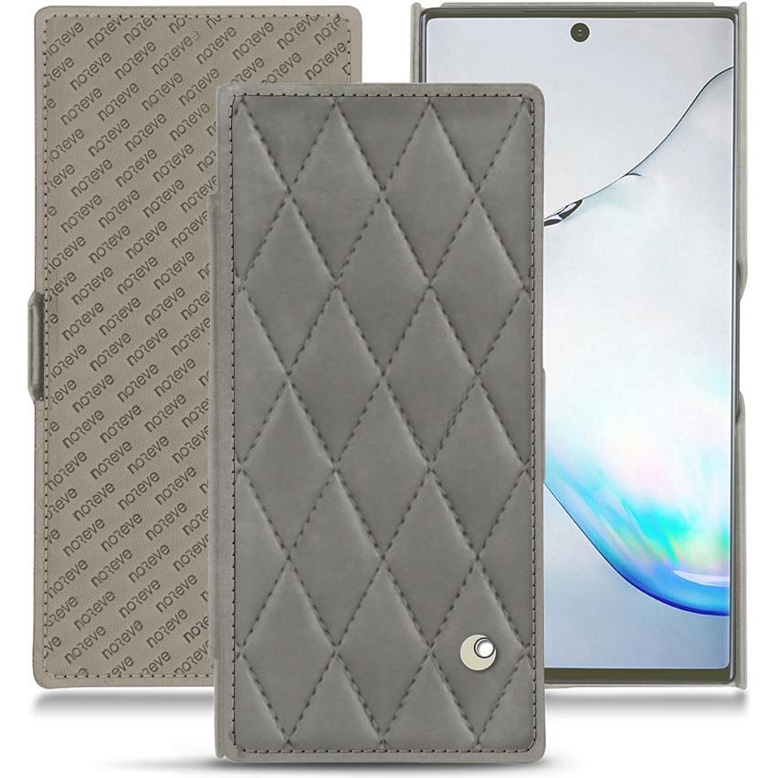Noreve Lederschutzhülle horizontal (Samsung Galaxy Note 10), Smartphone Hülle, Grau