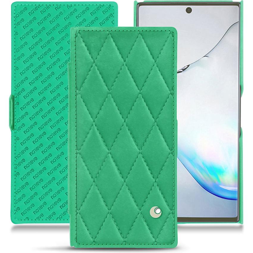 Noreve Lederschutzhülle horizontal (Samsung Galaxy Note 10), Smartphone Hülle, Grün