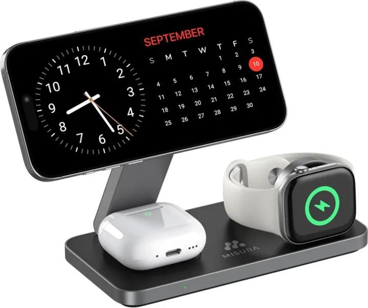 Actual product image Misura MH11 Pro 3-in-1 Faltbare Kabellose Ladestation - BLACK (35 W)