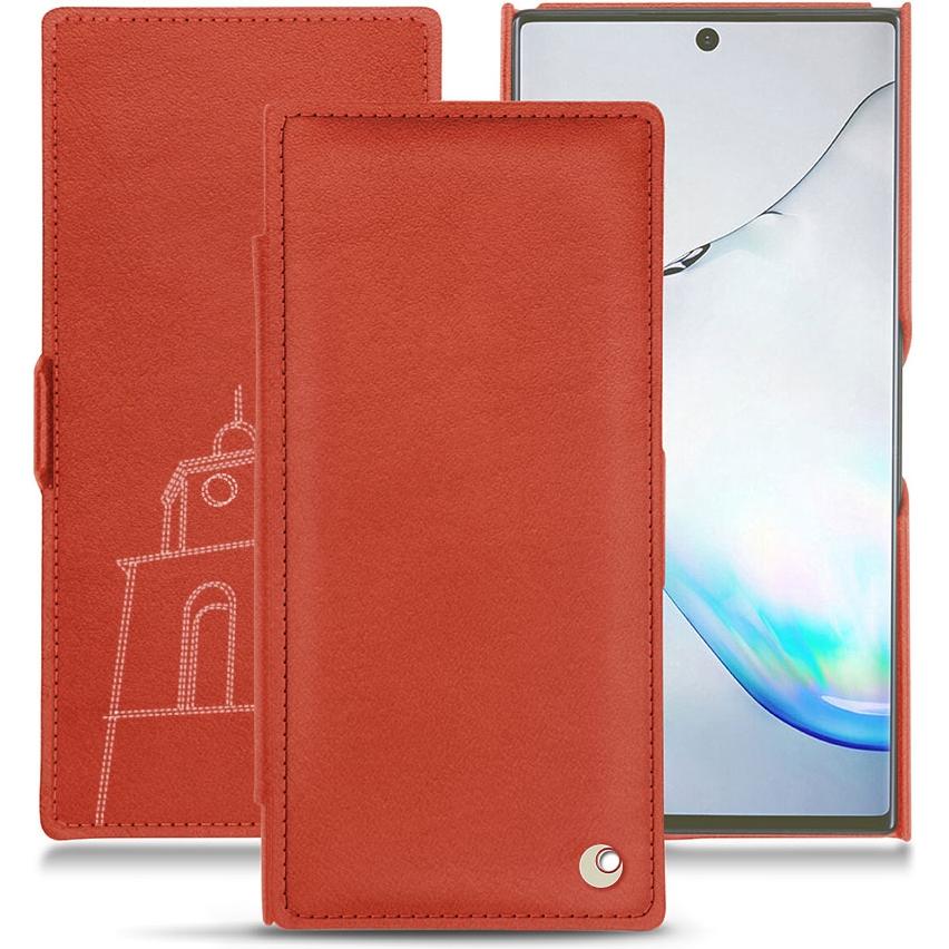 Noreve Lederschutzhülle horizontal (Samsung Galaxy Note 10), Smartphone Hülle, Orange