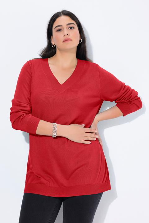 Immagine prodotto Ulla Popken Maglione in morbida maglia fine con scollo a V e maniche lunghe (54)