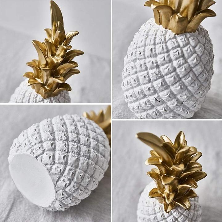 Actual product image Cbx Pineapple decoration white gold 18cm