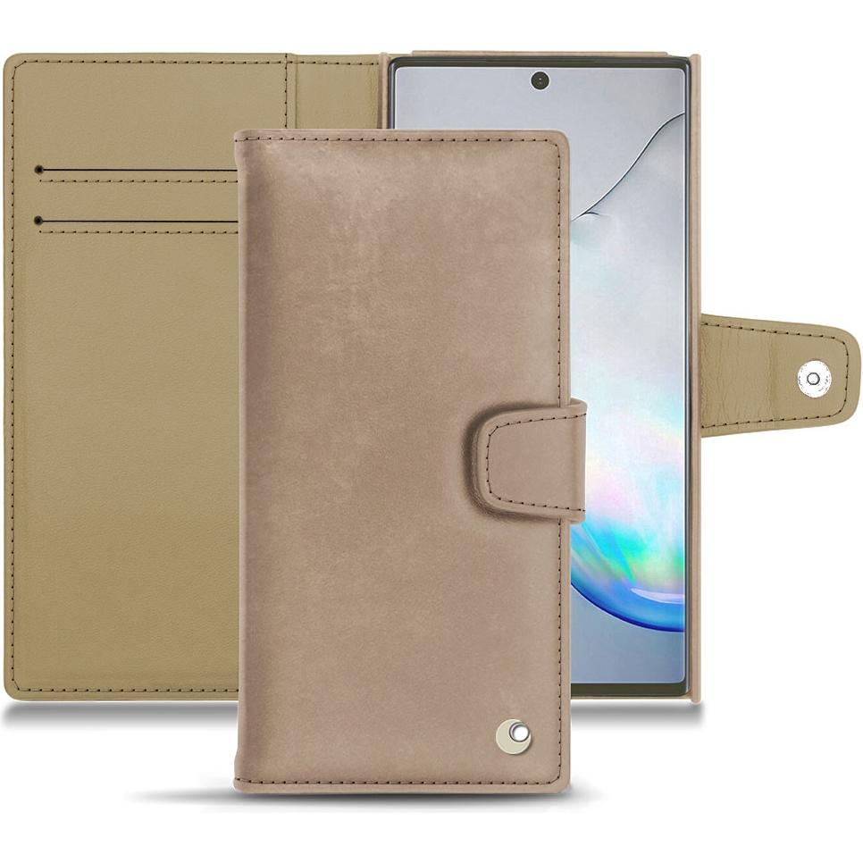 Noreve Lederschutzhülle Wallet (Samsung Galaxy Note 10), Smartphone Hülle, Beige