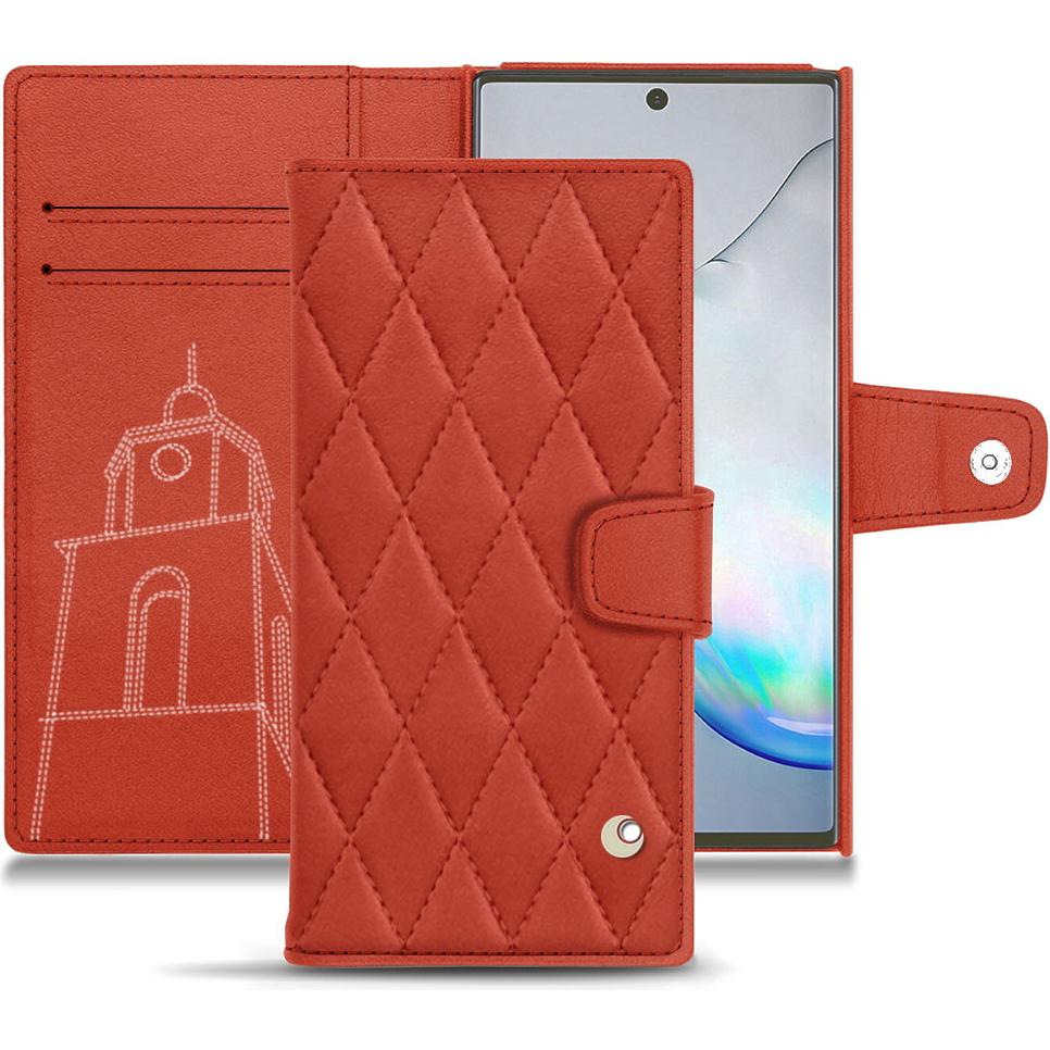 Noreve Lederschutzhülle Wallet (Samsung Galaxy Note 10), Smartphone Hülle, Orange