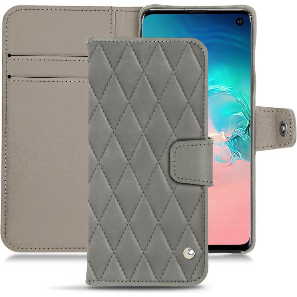 Noreve Lederschutzhülle Wallet (Samsung Galaxy S10e), Smartphone Hülle, Grau
