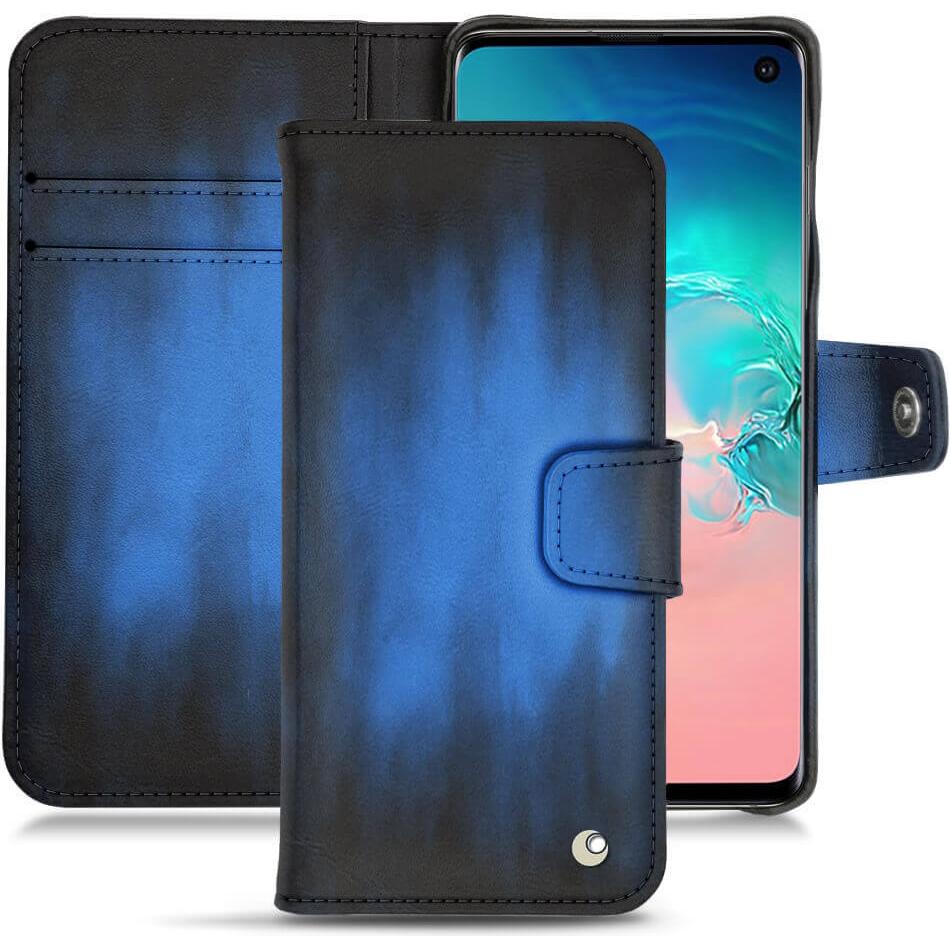 Noreve Lederschutzhülle Wallet (Samsung Galaxy S10e), Smartphone Hülle, Blau