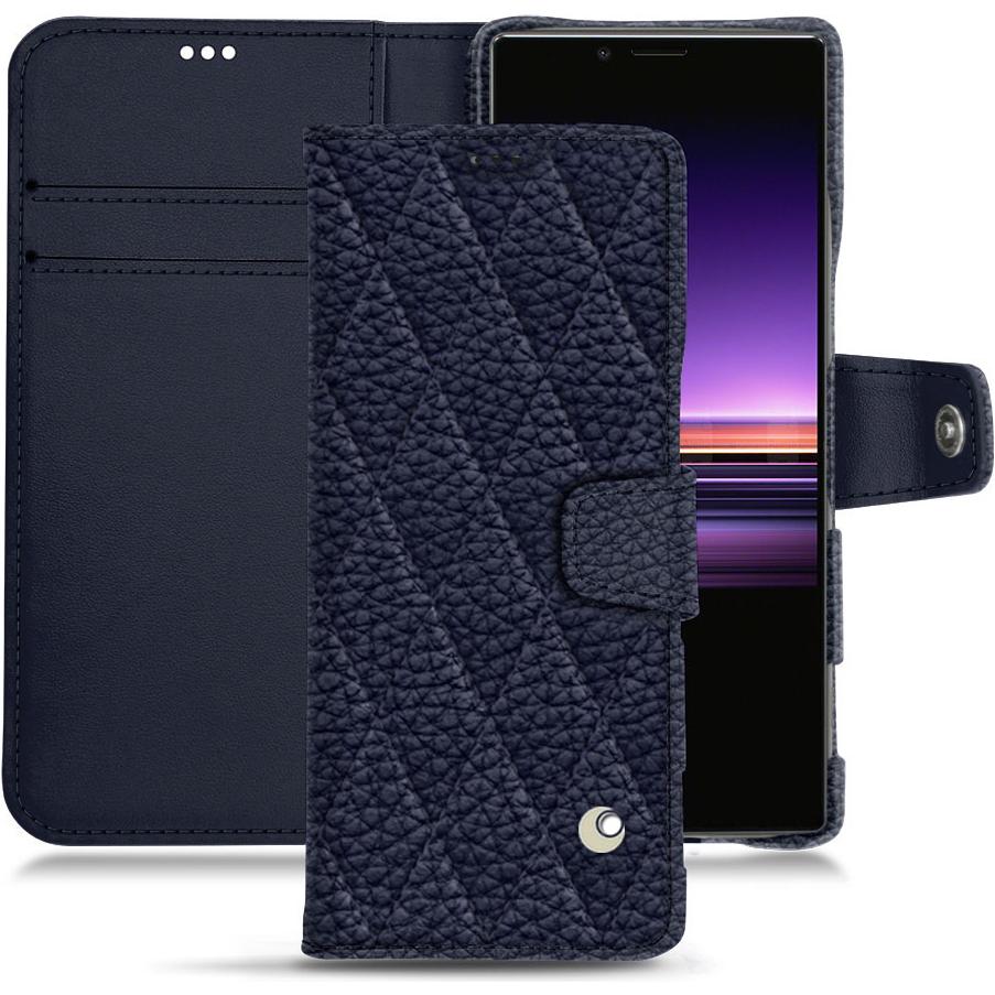 Noreve Lederschutzhülle Wallet (Sony Xperia 1), Smartphone Hülle, Violett