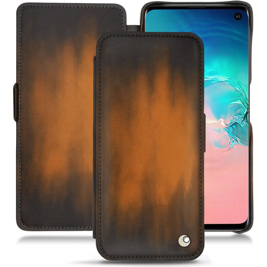 Thumbnail - Noreve Lederschutzhülle horizontal (Samsung Galaxy S10e), Smartphone Hülle, Braun