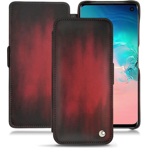 Noreve Lederschutzhülle horizontal (Samsung Galaxy S10e), Smartphone Hülle, Rot