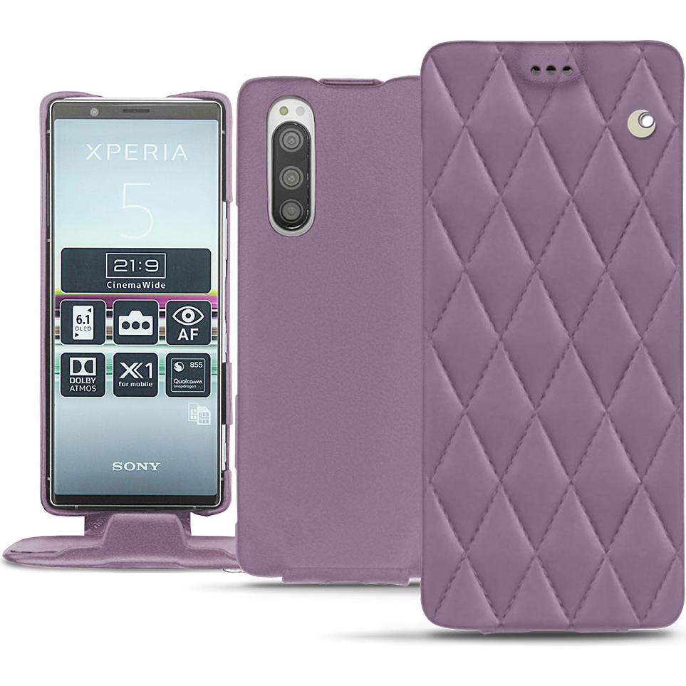 Thumbnail - Noreve Lederschutzhülle vertikal (Sony Xperia 5), Smartphone Hülle, Violett