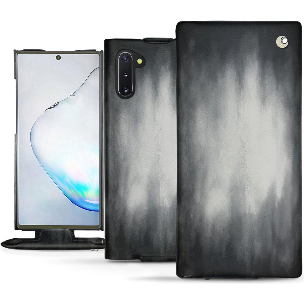 Noreve Lederschutzhülle vertikal (Samsung Galaxy Note 10), Smartphone Hülle, Grau