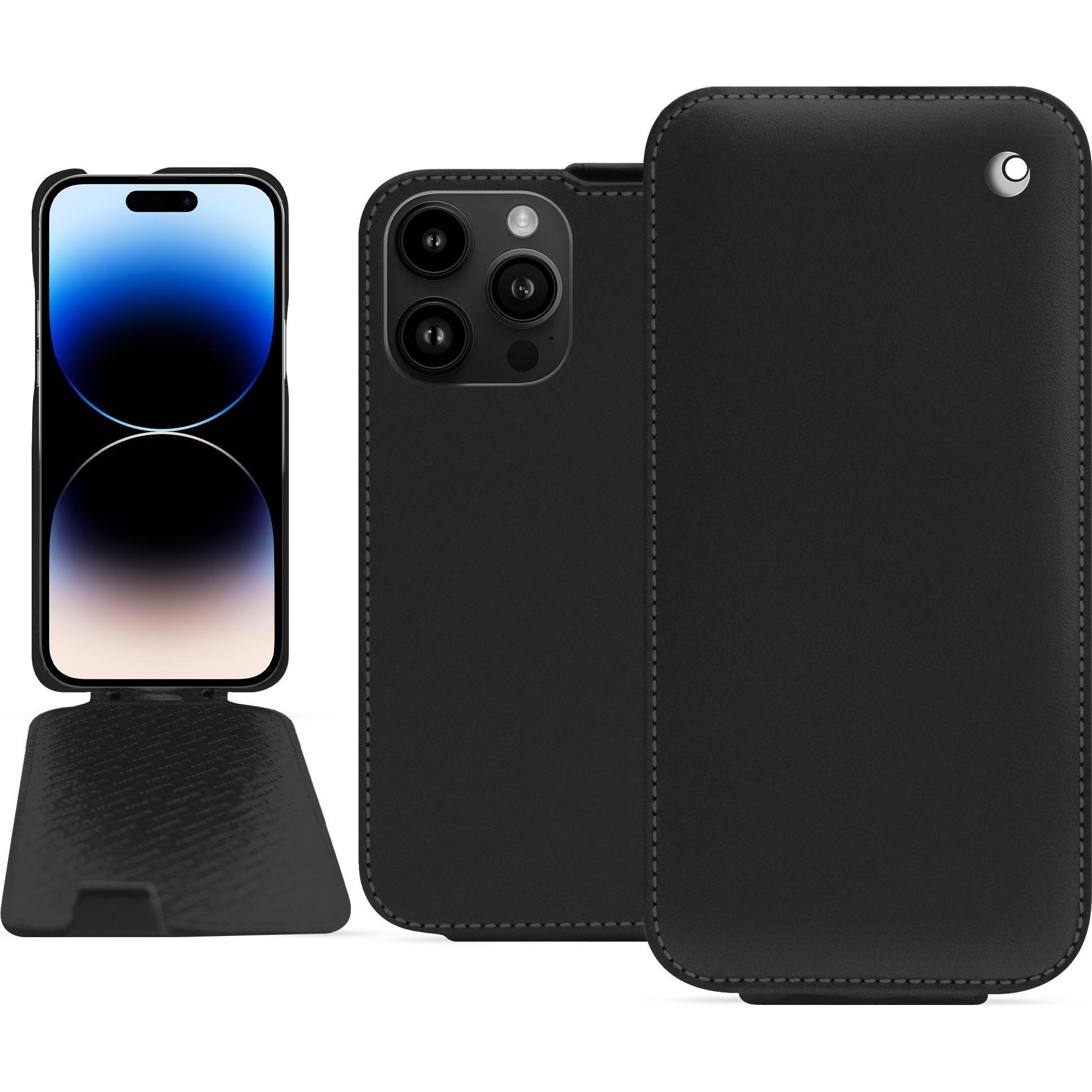 Thumbnail - Noreve Lederschutzhülle vertikal (Apple iPhone 15 Pro Max), Smartphone Hülle, Schwarz