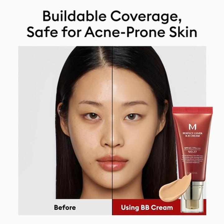 Immagine prodotto Missha - BB Cream SPF 42 Perfect Cover (BB Cream Ex) 50 ml - Shade: 22 Cool Sand (22 Sabbia cool, 50 ml)