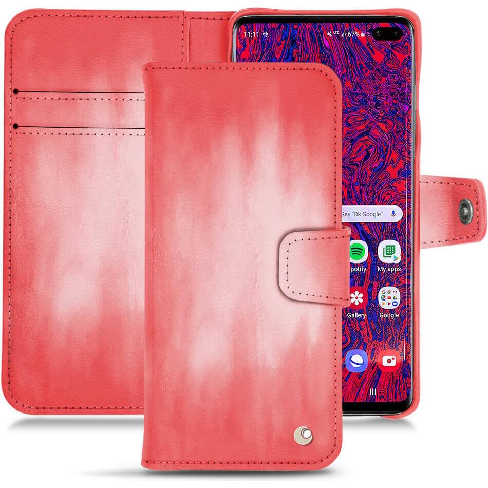Noreve Lederschutzhülle Wallet (Samsung Galaxy S10 5G), Smartphone Hülle, Rosa