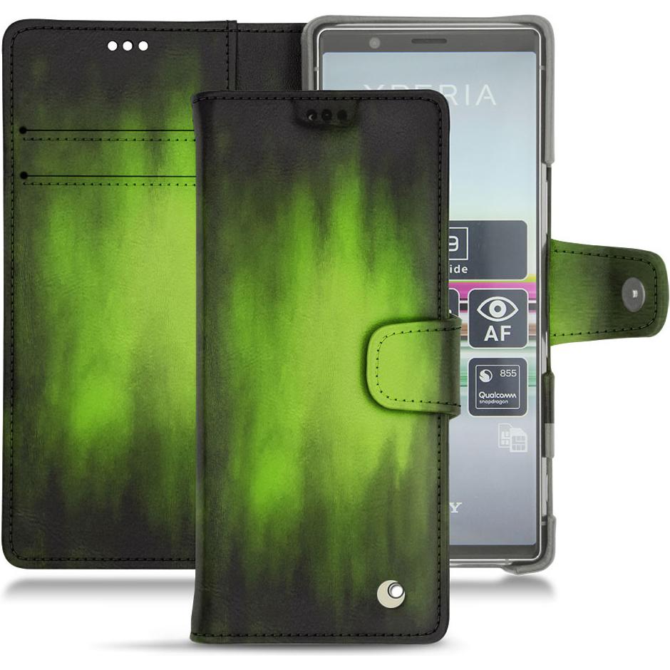 Thumbnail - Noreve Lederschutzhülle Wallet (Sony Xperia 5), Smartphone Hülle, Grün