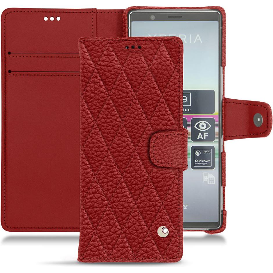 Thumbnail - Noreve Lederschutzhülle Wallet (Sony Xperia 5), Smartphone Hülle, Rot