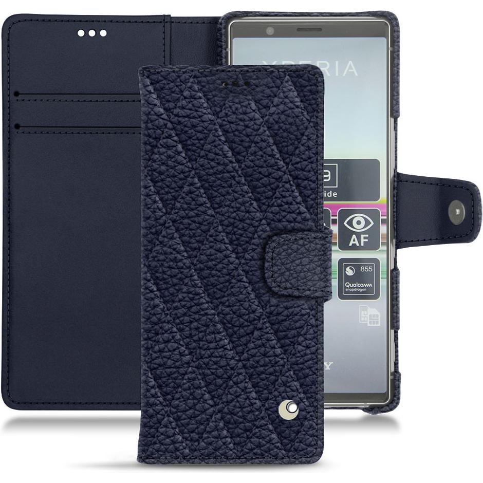 Noreve Lederschutzhülle Wallet (Sony Xperia 5), Smartphone Hülle, Violett