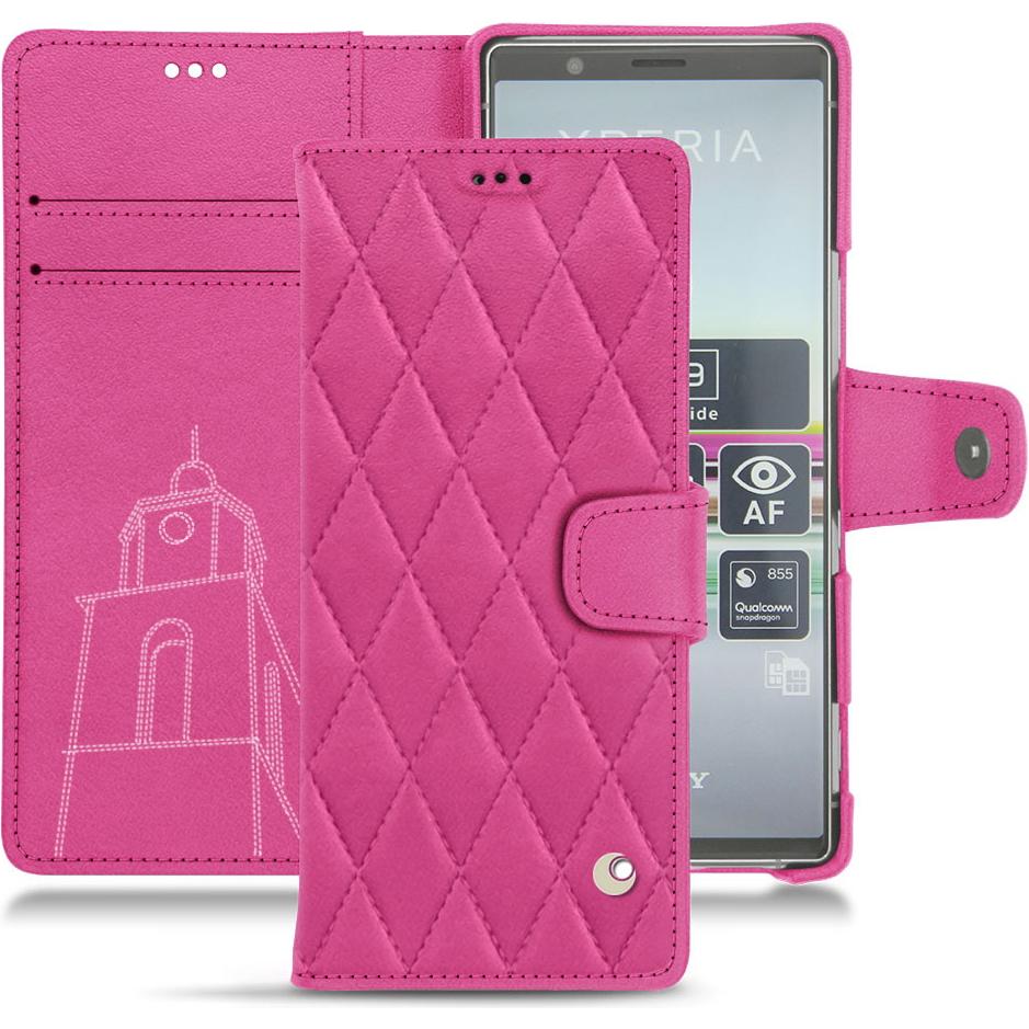 Thumbnail - Noreve Lederschutzhülle Wallet (Sony Xperia 5), Smartphone Hülle, Rosa