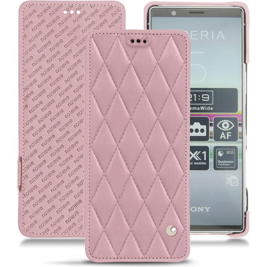 Thumbnail - Noreve Lederschutzhülle horizontal (Sony Xperia 5), Smartphone Hülle, Rosa