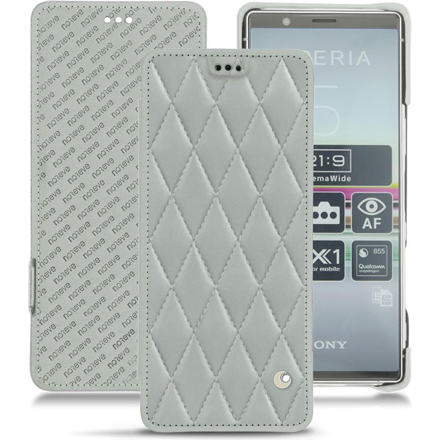 Thumbnail - Noreve Lederschutzhülle horizontal (Sony Xperia 5), Smartphone Hülle, Grau