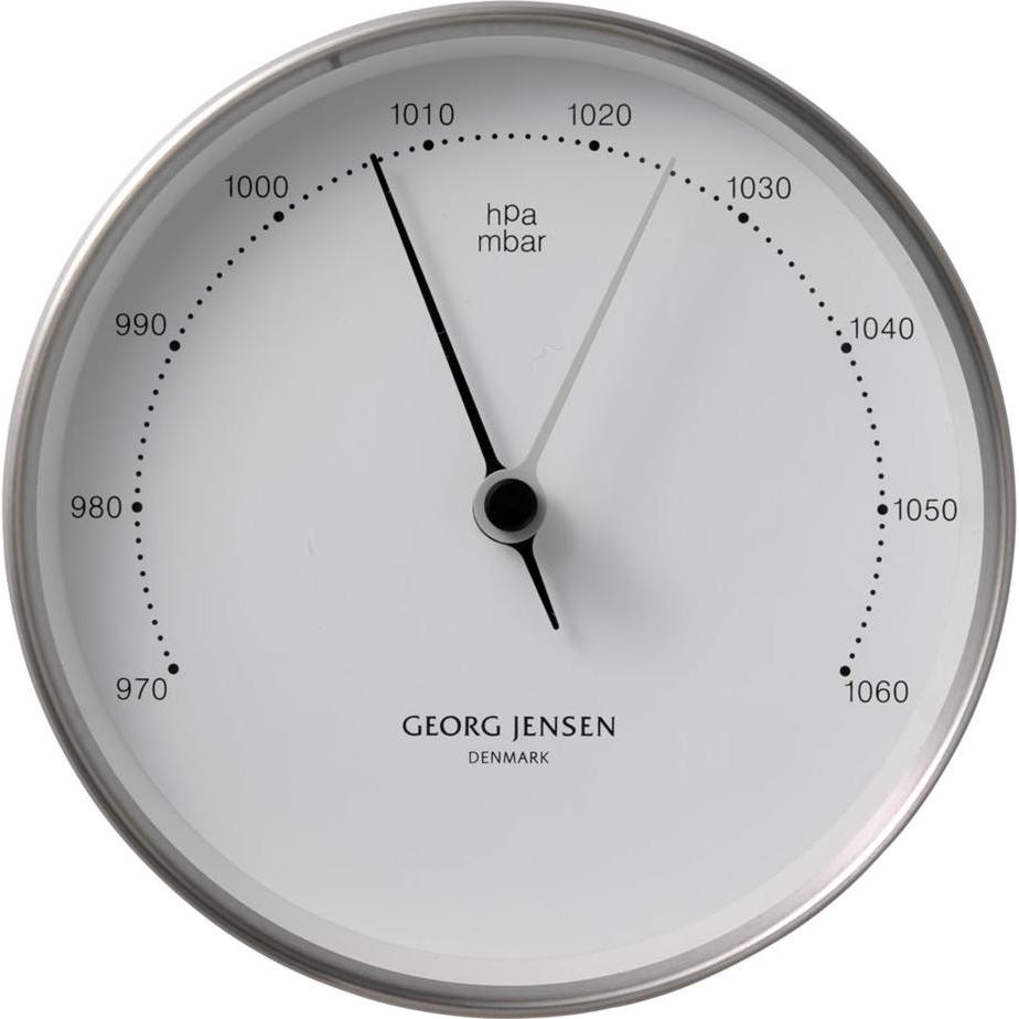 Georg Jensen KOPPEL Barometer Edelstahl mitm Ziffernblatt, Wetterstation, Silber