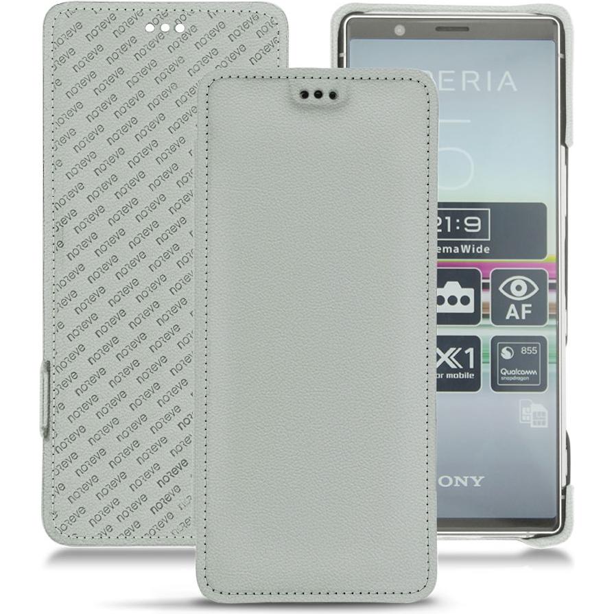 Thumbnail - Noreve Lederschutzhülle horizontal (Sony Xperia 5), Smartphone Hülle, Grau