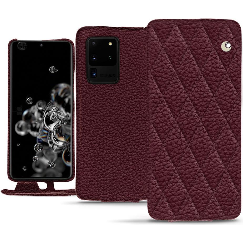 Noreve Lederschutzhülle vertikal (Samsung Galaxy S20 Ultra 5G), Smartphone Hülle, Violett