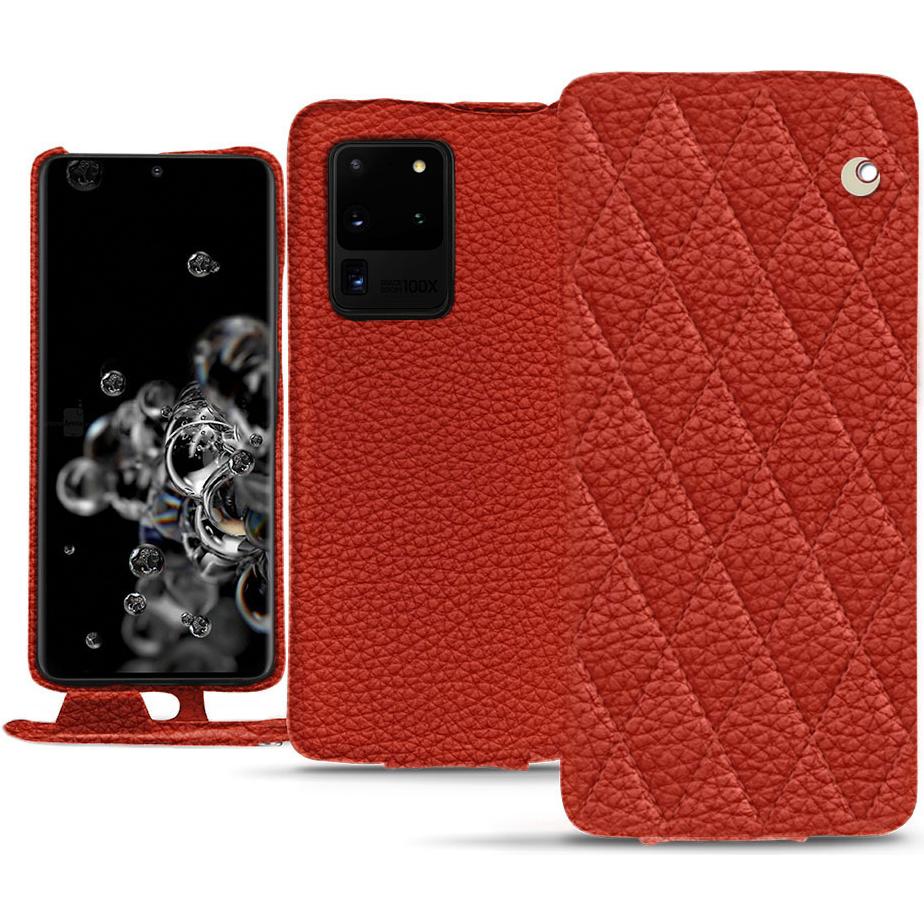 Noreve Lederschutzhülle vertikal (Samsung Galaxy S20 Ultra 5G), Smartphone Hülle, Orange
