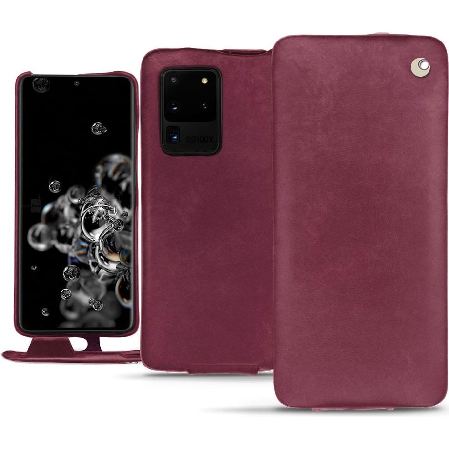 Noreve Lederschutzhülle vertikal (Samsung Galaxy S20 Ultra 5G), Smartphone Hülle, Violett