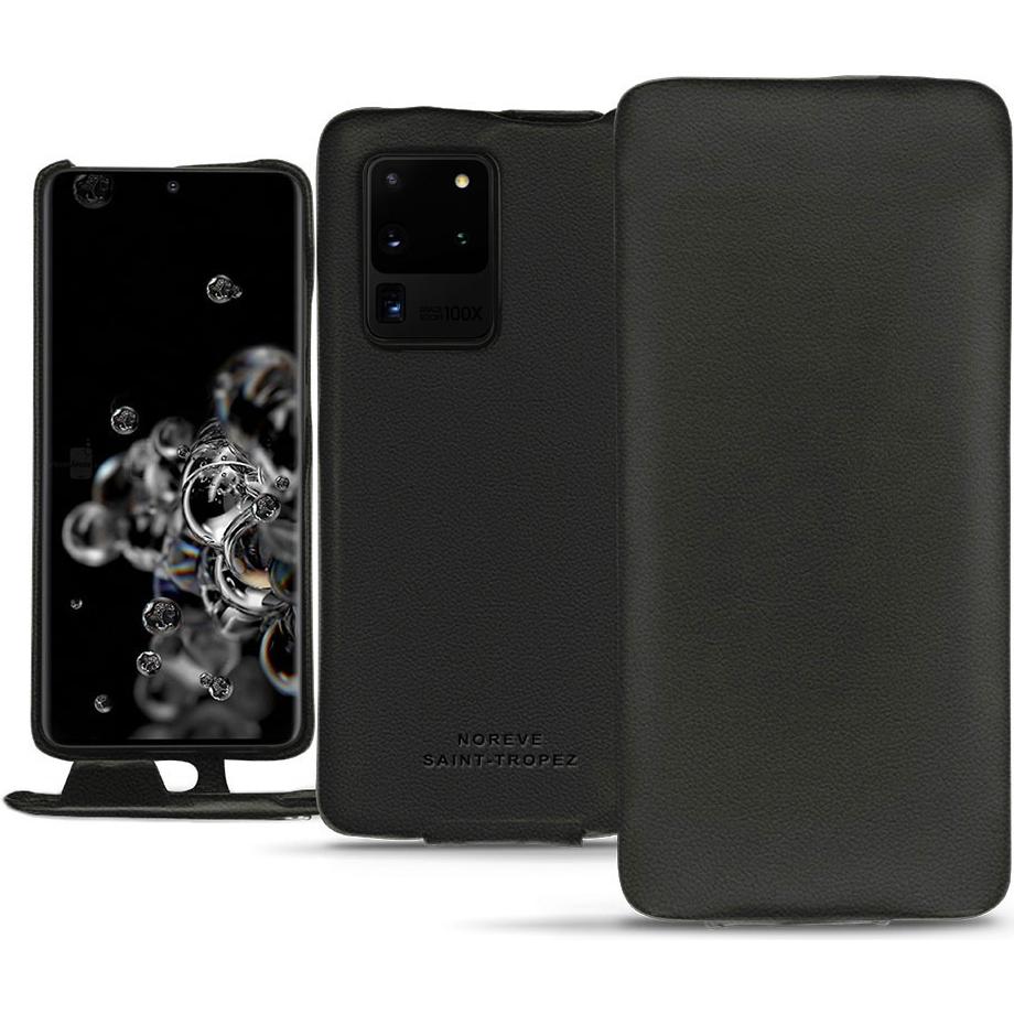 Noreve Lederschutzhülle vertikal (Samsung Galaxy S20 Ultra 5G), Smartphone Hülle, Schwarz