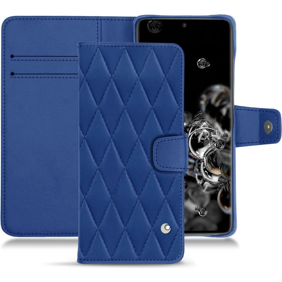 Noreve Lederschutzhülle Wallet (Samsung Galaxy S20+ 5G), Smartphone Hülle, Blau