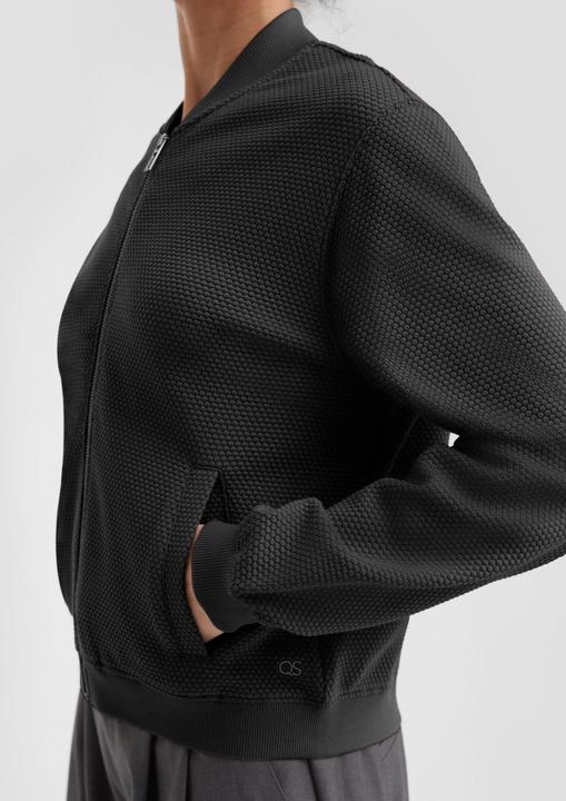 Produktbild s.Oliver Sweatshirt Sweatshirt im Blousonstyle mit Strukturmuster (XXL)