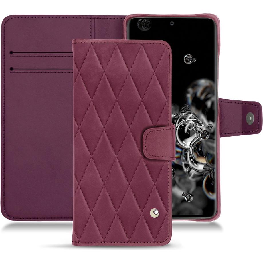 Noreve Lederschutzhülle Wallet (Samsung Galaxy S20+ 5G), Smartphone Hülle, Violett