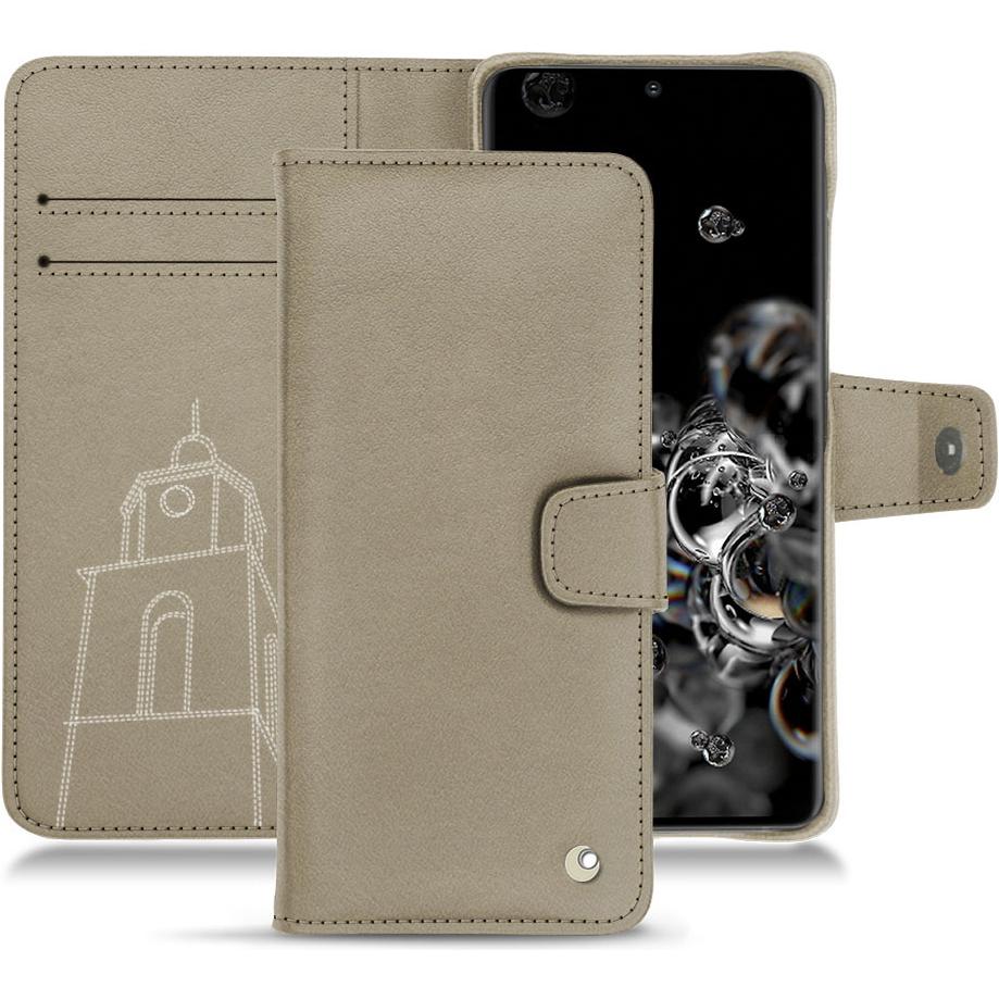 Noreve Lederschutzhülle Wallet (Samsung Galaxy S20+ 5G), Smartphone Hülle, Beige