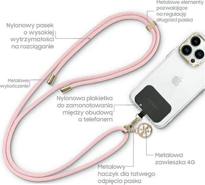 Actual product image Guess GUUCNMG4EP Universal CBDY Cord belt pink/pink