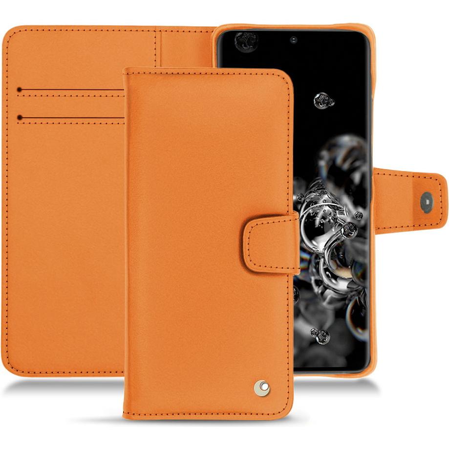 Noreve Lederschutzhülle Wallet (Samsung Galaxy S20 Ultra 5G), Smartphone Hülle, Orange