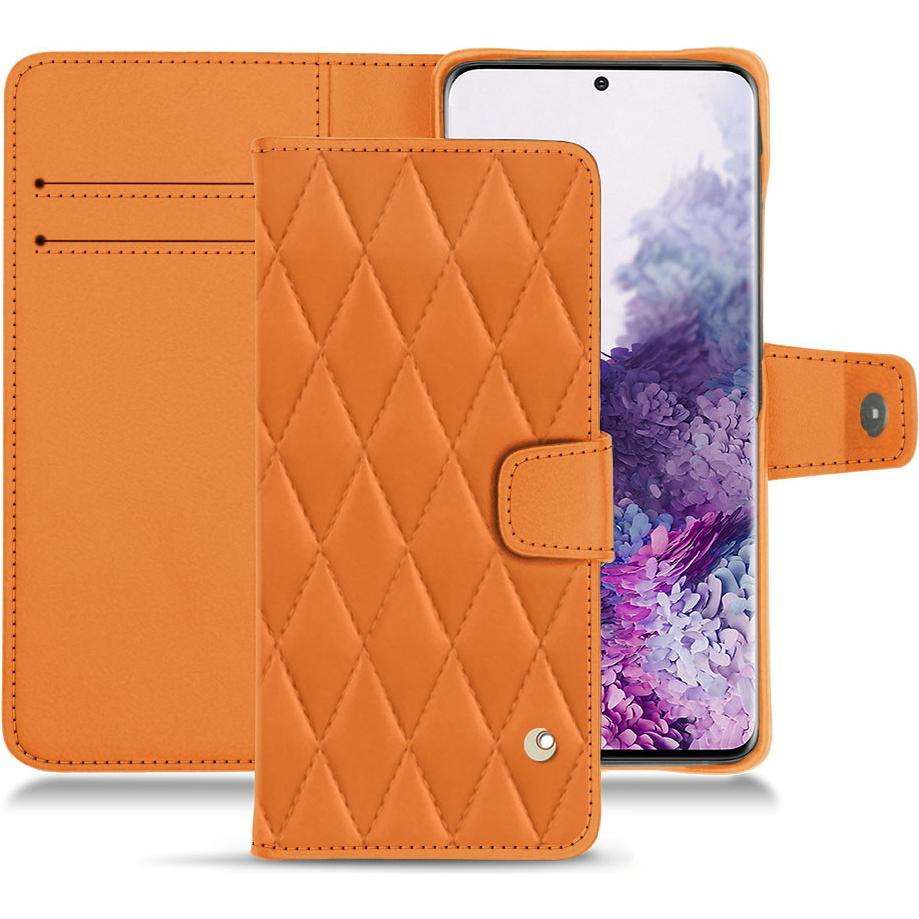 Noreve Lederschutzhülle Wallet (Samsung Galaxy S20+), Smartphone Hülle, Orange