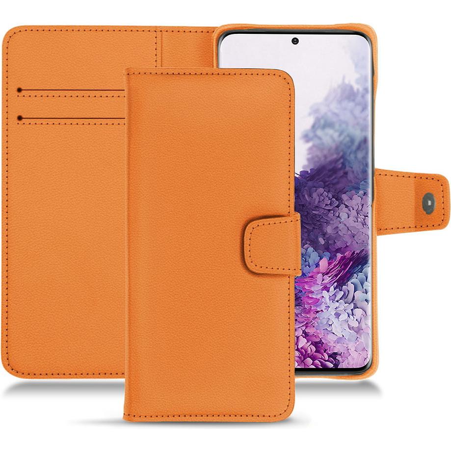 Noreve Lederschutzhülle Wallet (Samsung Galaxy S20), Smartphone Hülle, Orange