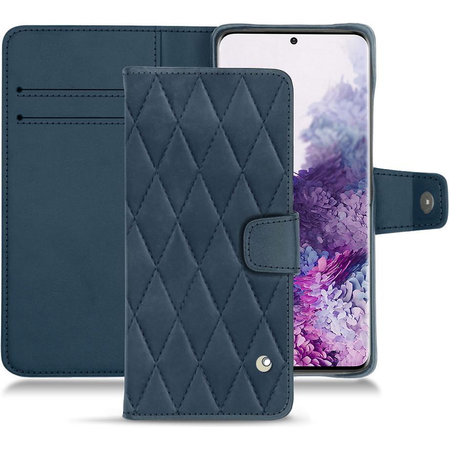 Noreve Lederschutzhülle Wallet (Samsung Galaxy S20), Smartphone Hülle, Blau