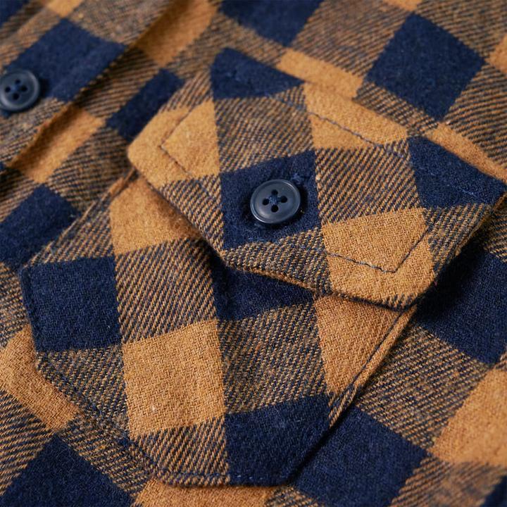Produktbild VidaXL Kinderhemd Karomuster Cognac und Blau 116,Material: 80 (116)