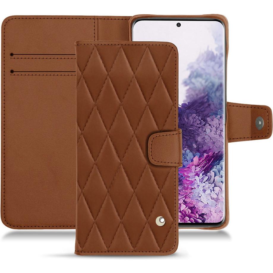 Noreve Lederschutzhülle Wallet (Samsung Galaxy S20), Smartphone Hülle, Braun