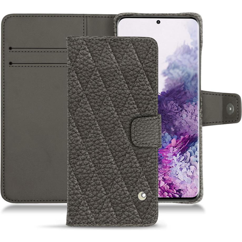 Noreve Lederschutzhülle Wallet (Samsung Galaxy S20), Smartphone Hülle, Grau
